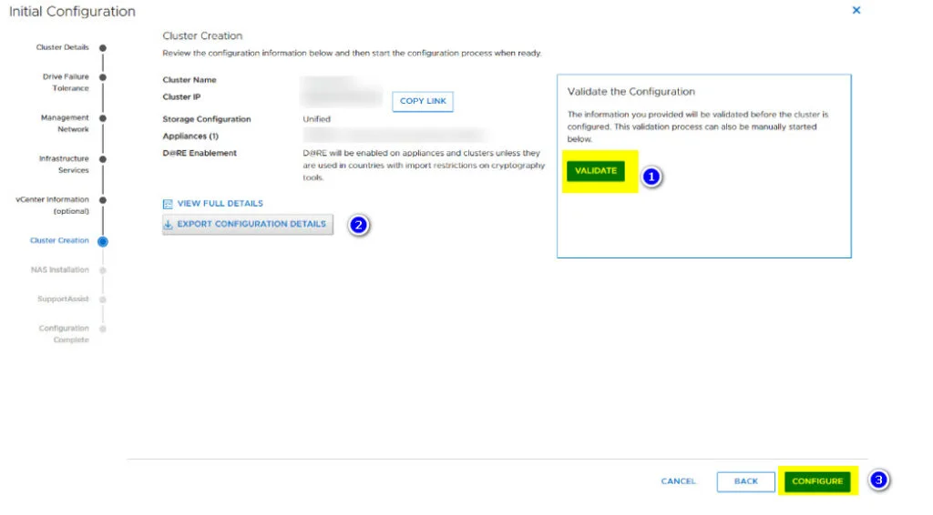 Powerstore Initial Configuration - Cluster Creation