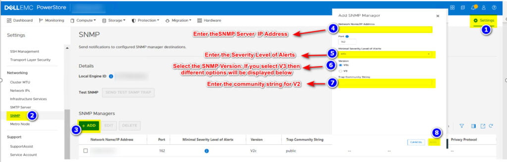 Configure SNMP on Dell PowerStore