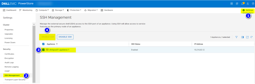 nable SSH on Dell PowerStore nable SSH on Dell PowerStore 