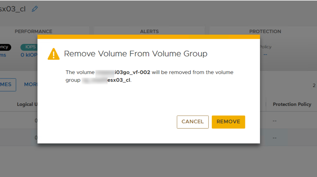 Remove a Volume from Volume Group in PowerStore