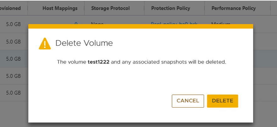 Delete Volume in PowerStore