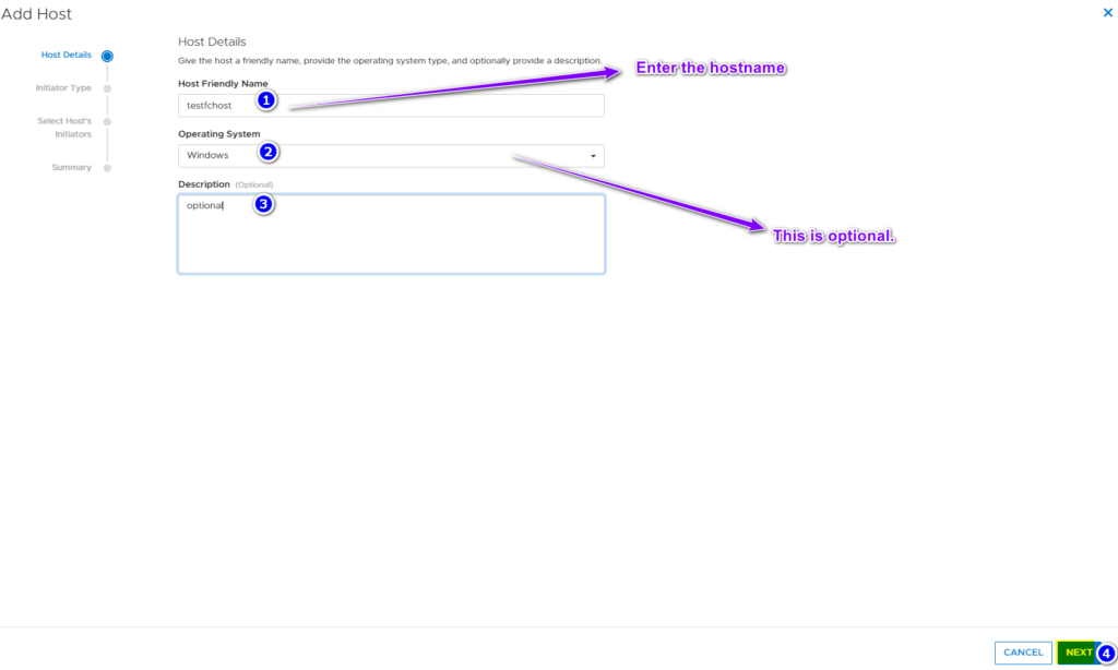 Add Fibre Channel (FC) Host to PowerStore