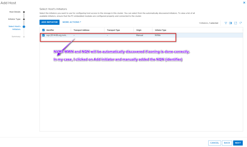 Add NVMe Host to PowerStore