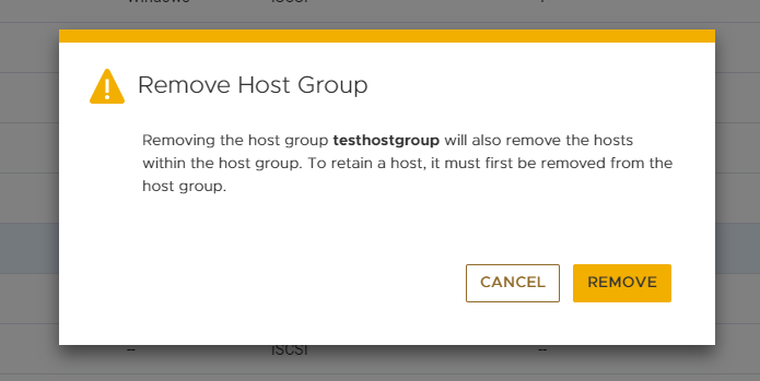 Delete a Host Group on PowerStore