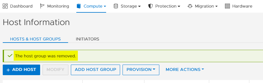Delete a Host Group on PowerStore
