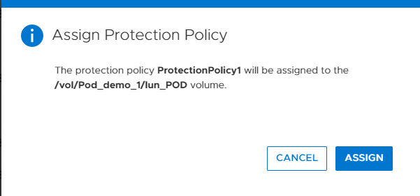 Assign Protection Policy on Dell PowerStore