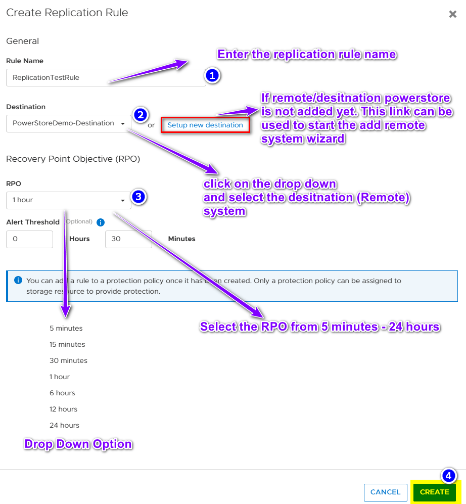 Create Replication Rules on Dell PowerStore