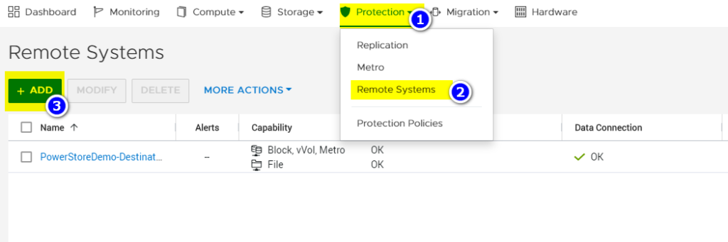 Add a Remote System Connection Between Dell PowerStore Systems