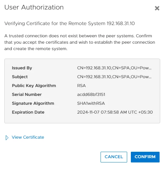  Add a Remote System Connection Between Dell PowerStore Systems