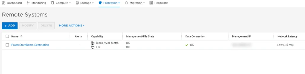  Add a Remote System Connection Between Dell PowerStore Systems