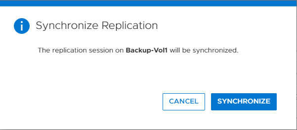 Synchronize Replication Session in Dell PowerStore